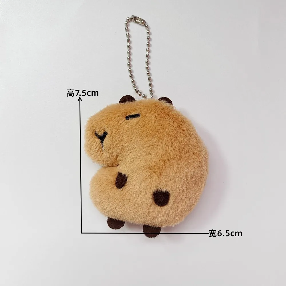 Criativo macio animal de pelúcia capivara boneca de pelúcia estrela rangido brinquedo dos desenhos animados saco pingente chaveiro mochila saco do carro chaveiro