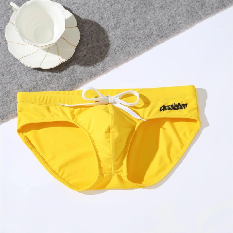 Swimming Trunks Shorts Men Aussiebum men's low-waisted elastic comfort solid color trend sexy youth triangle swimming trunks