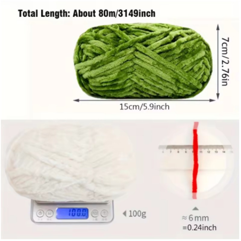1 peça 100g lã de veludo super macia pacote de material de fio de malha grossa tecido à mão chapéu cachecol almofada