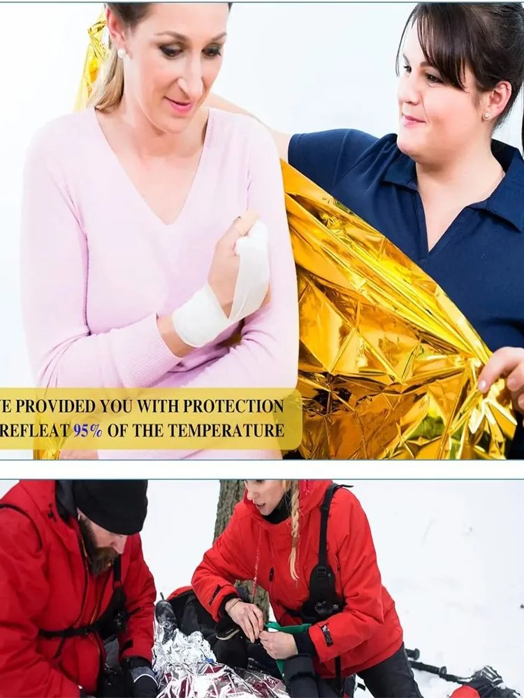 Emergency Thermal Blanket Folding Waterproof Windproof Sunshade Rescue Blanket Outdoor Survive First Aid Camping Mat Pad