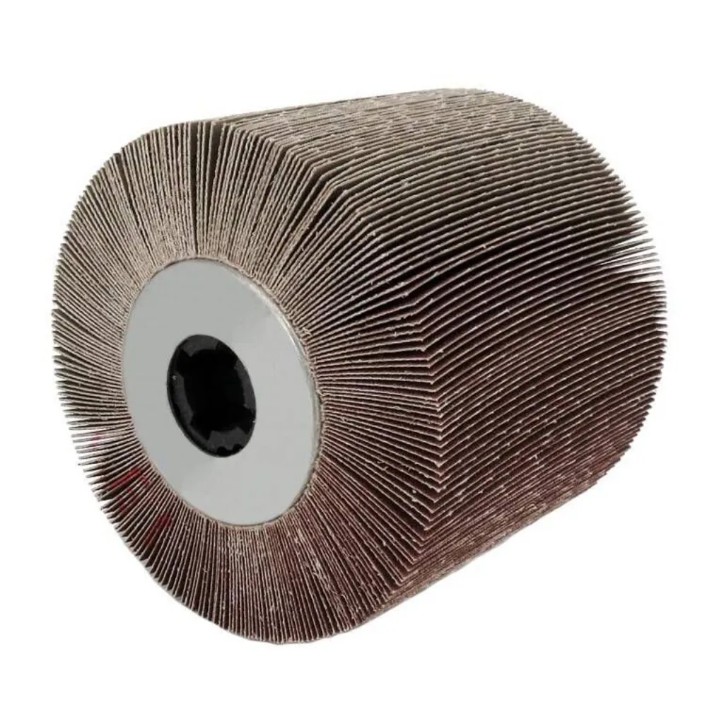 1PCS:120x100x19mm 60-240 Grit Flap Wheel Abrasive Cloth Wire Drawing Polishing Burnishing Drum Sanding Wheel for Stainless Steel