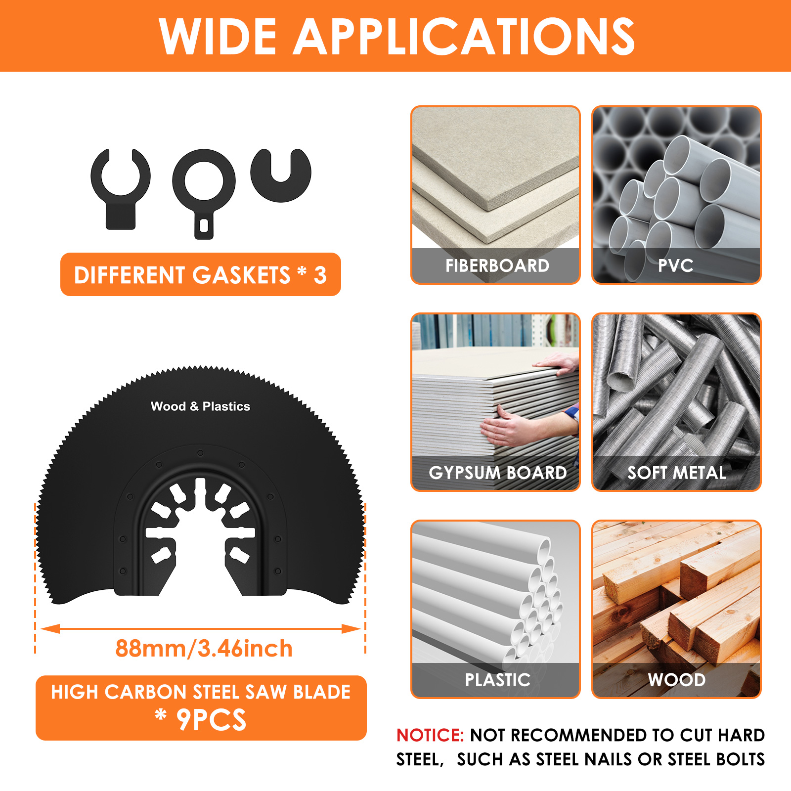 멀티 도구 블레이드 진동 톱 블레이드 고 탄소강 다기능 반원형 스트레이트 Renovator 커터 블레이드 Wood Cuttin