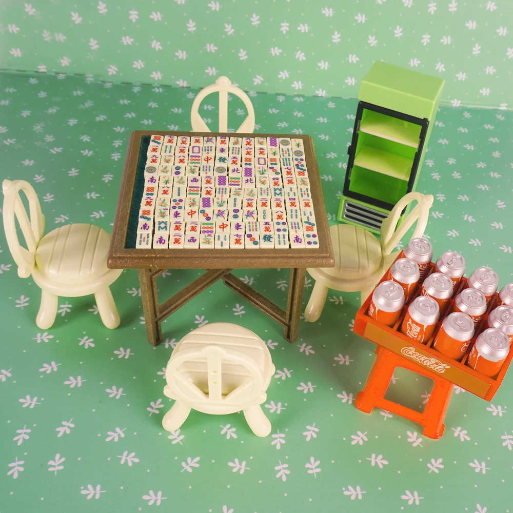Adorno en miniatura para casa de muñecas a escala 1:12, Mini avión de ajedrez Gobang Mahjong, juego de mesa, rompecabezas, accesorios para el hogar, modelo regalo