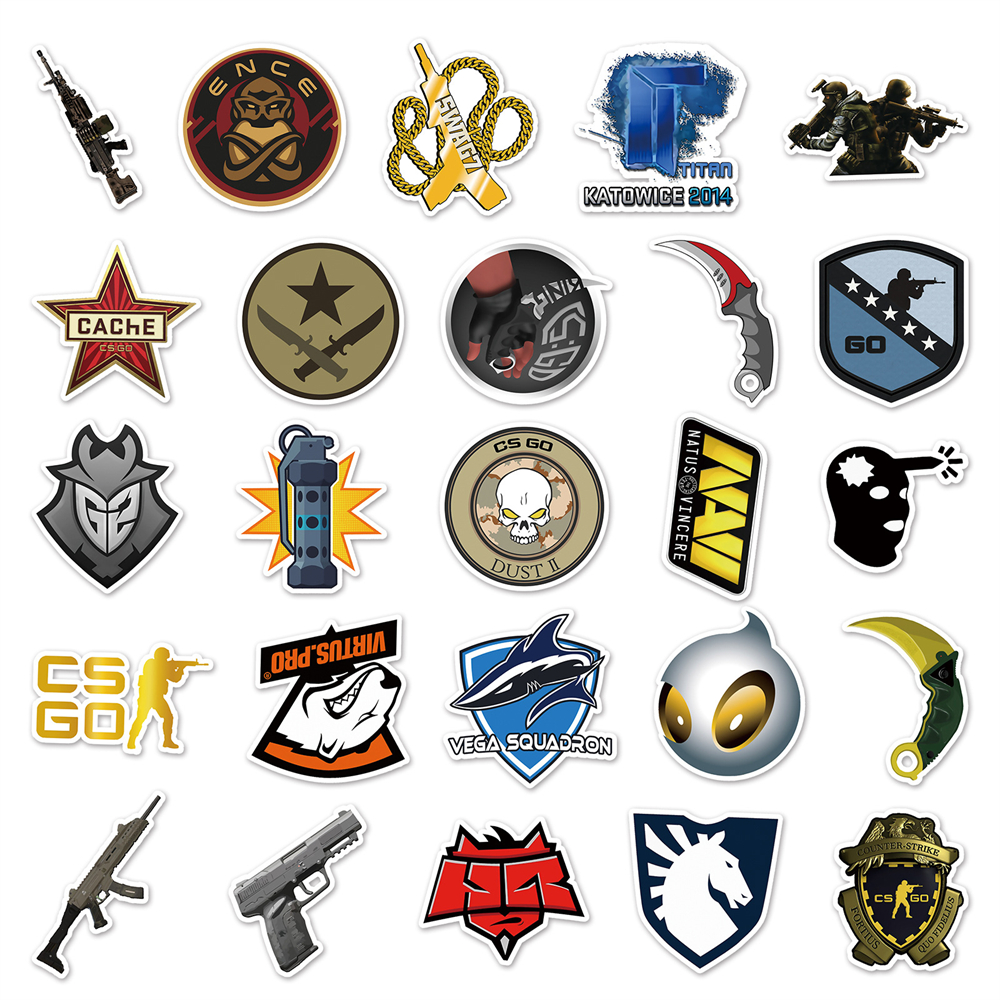 10/30/Bộ 50 Trò Chơi CS GO Hoạt Hình Cá Tính Sáng Tạo Đồ Bộ Miếng Dán Ván Trượt Hành Lý Máy Tính Laptop Bán Buôn
