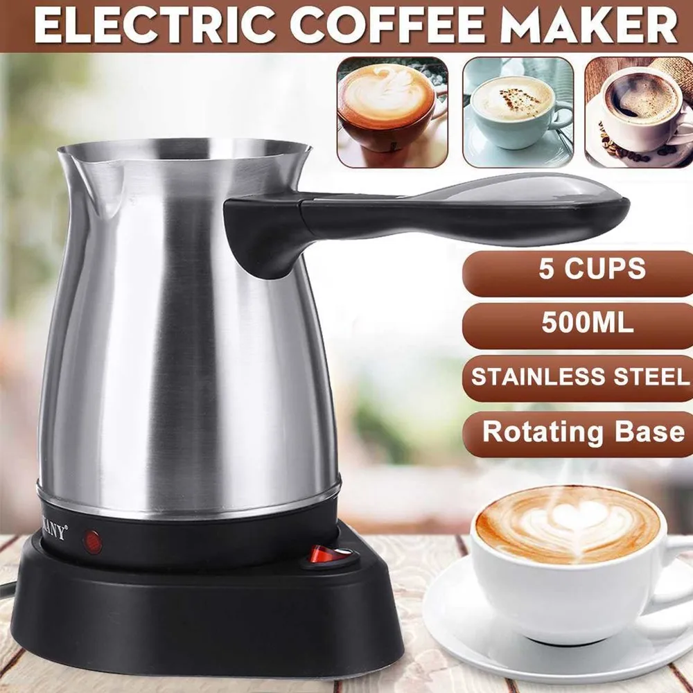 เครื่องที่บีบคุกกี้กาแฟตุรกี5ถ้วยไฟฟ้า220V หม้อม็อกก้า2023ใหม่