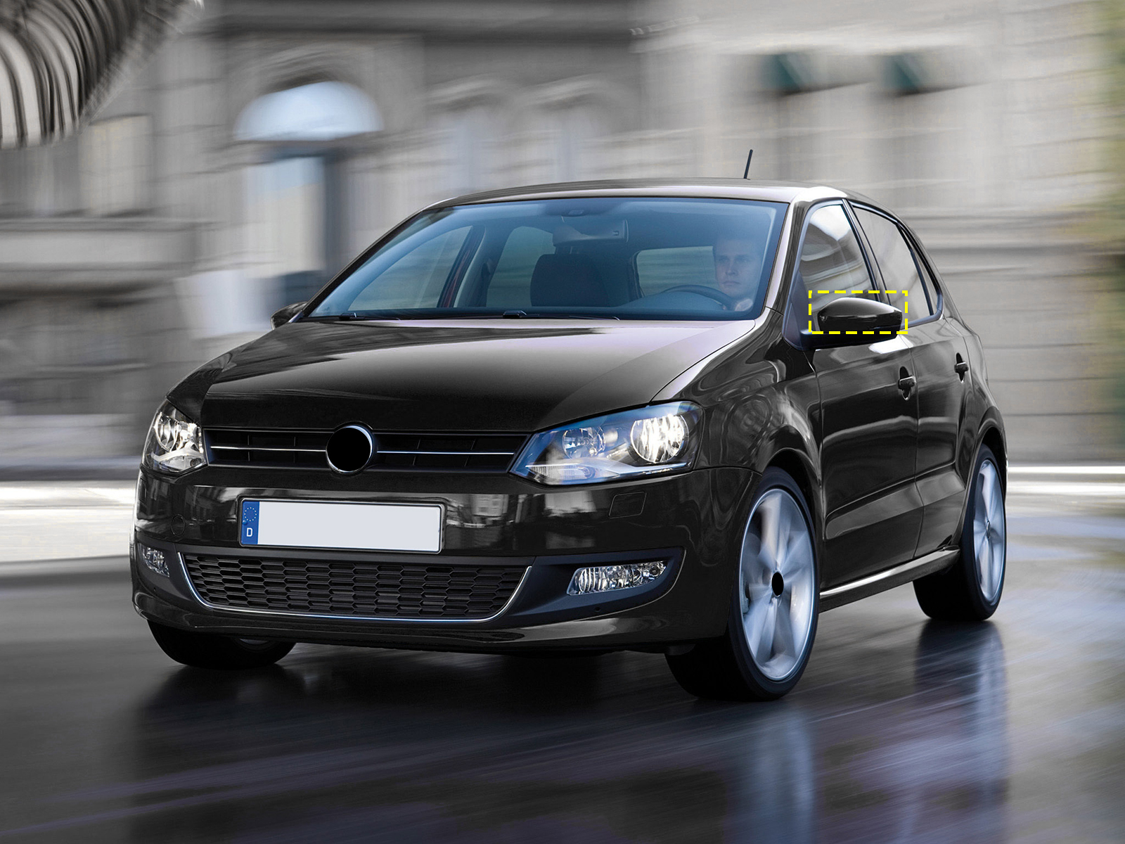 光沢のある黒いドアミラーカバー,VWポロ6r 2009-2018 up 2016