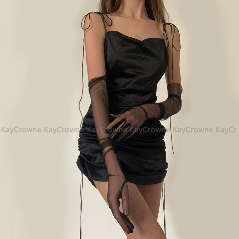 แฟชั่นเซ็กซี่ถุงมือผู้หญิงโปร่งใส Sheer Tulle ตาข่ายบางงานแต่งงานขับรถ Club Party Prom เต้นรําชุดมารยาทถุงมือยาว