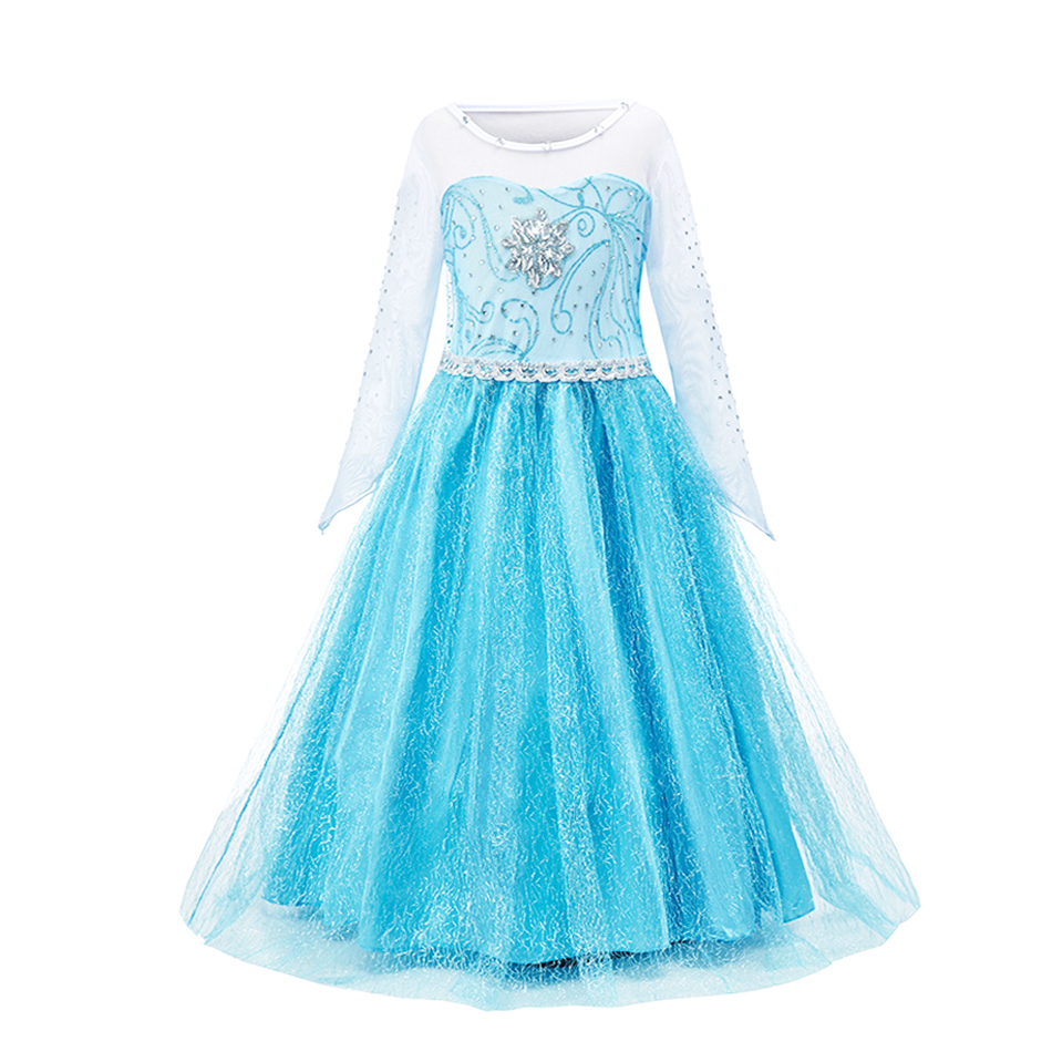 Disney Elsa Anna Prinzessin Kleider Mädchen Mesh Pailletten Kleid Kinder Cosplay Gefrorene Schnee Königin Kostüme Karneval Geburtstag Party Kleider