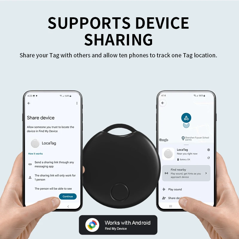 Rsh rastreador gps inteligente para etiqueta android, funciona com android, google, encontrar meu aplicativo, localizador de chave, etiqueta inteligente para xiaomi samsung