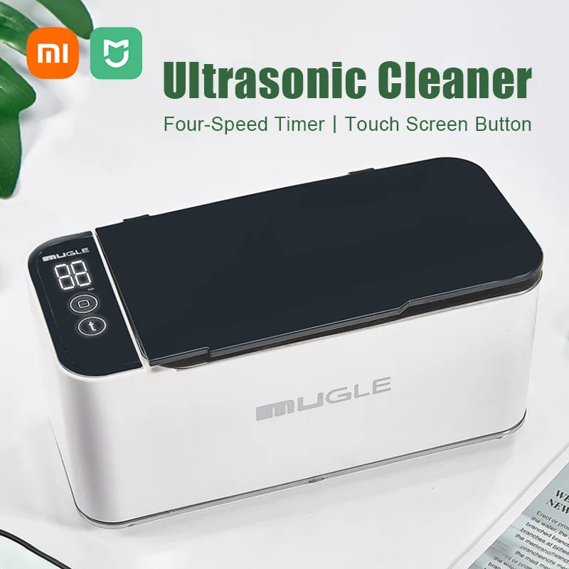 Xiaomi-caja de limpieza por ultrasonidos SUS304, sincronización de acero inoxidable, pantalla Digital LED, llave táctil, Mini joya para el hogar, limpiadores de gafas