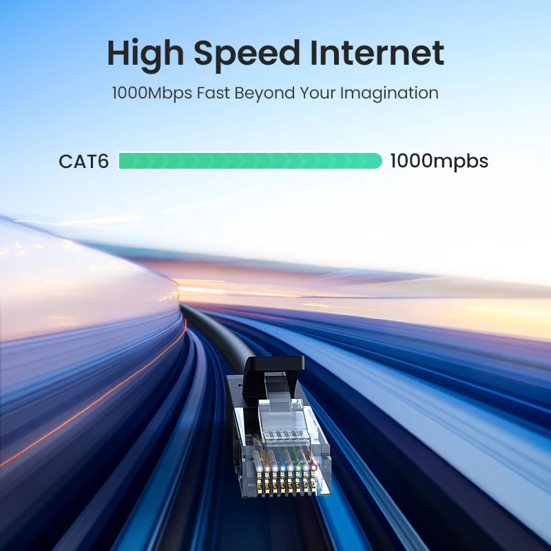 UGREEN Ethernet-кабель 1000 Мбит/с Cat 6 Сетевой шнур UTP Гигабитный сетевой провод для ноутбука Маршрутизатор RJ45 CAT6 Ethernet-кабель