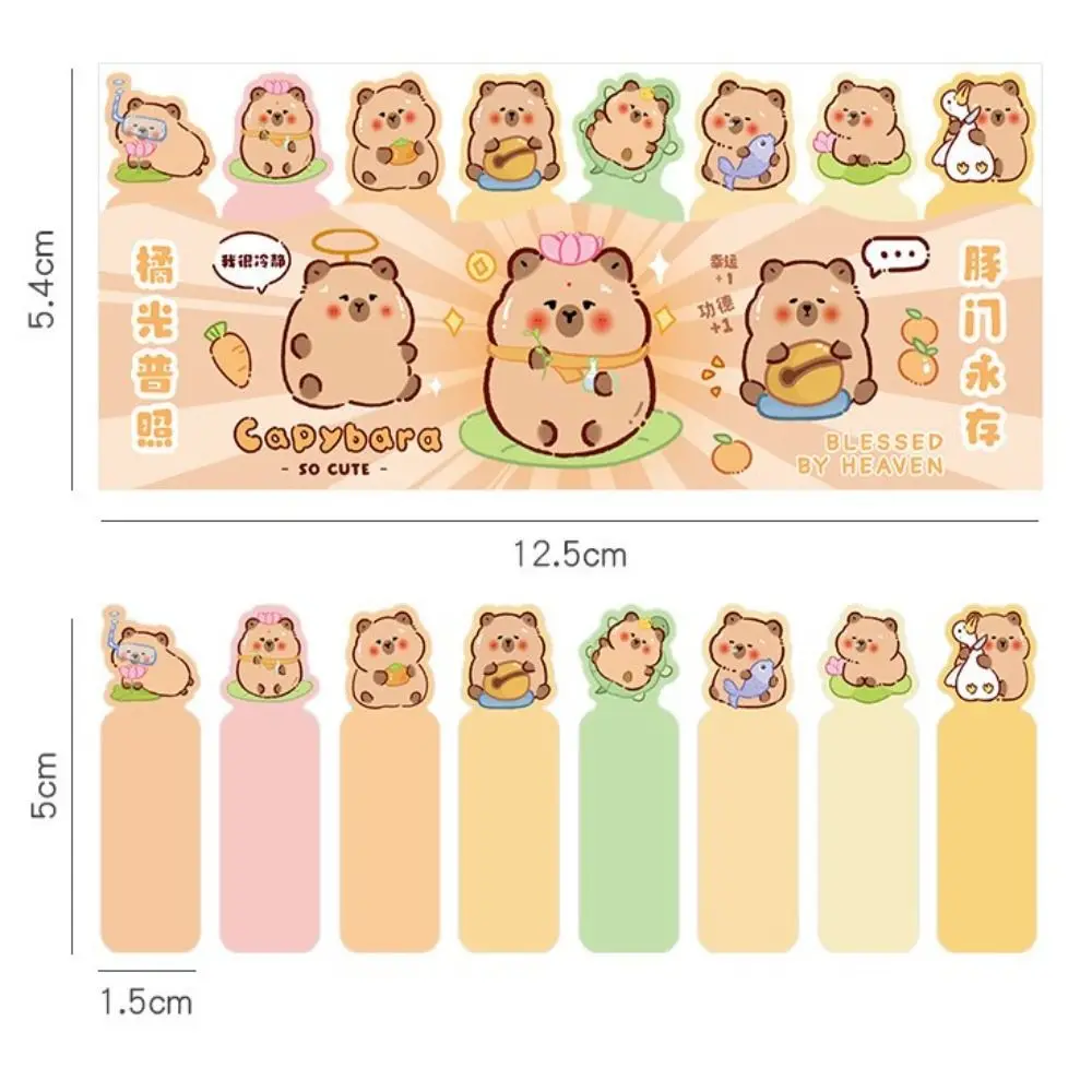 Cute Cartoon Capybara Index Sticky Calendar Marking Labels Book Annotations Capybara Note Tabs School Supplies Self Adhesive
