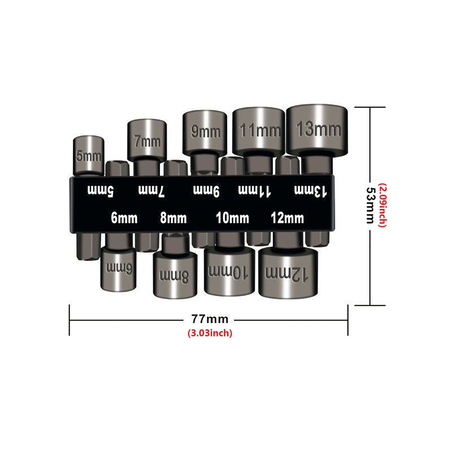 9-Piece/14-Piece Heavy-Duty Socket Wrench Drill Bit Nut Screwdriver Set 1/ 4inch Hex Shank Screwdriver Socket Adapter Set 5-13mm Hand Tools