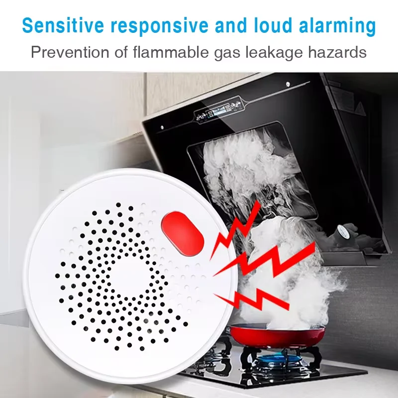 Monitoramento inteligente de gás, detecção em tempo real, proteção para sua casa, detector de gás Tuya Zigbee, compatível com Alexa e Google Home.