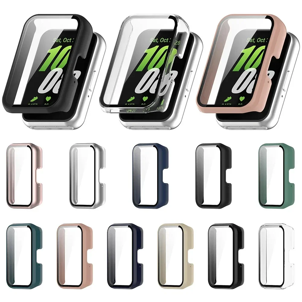 Funda protectora para reloj inteligente Samsung Galaxy Fit 3 SM-R390, funda para reloj de PC con cristal templado, anticaída y antiarañazos