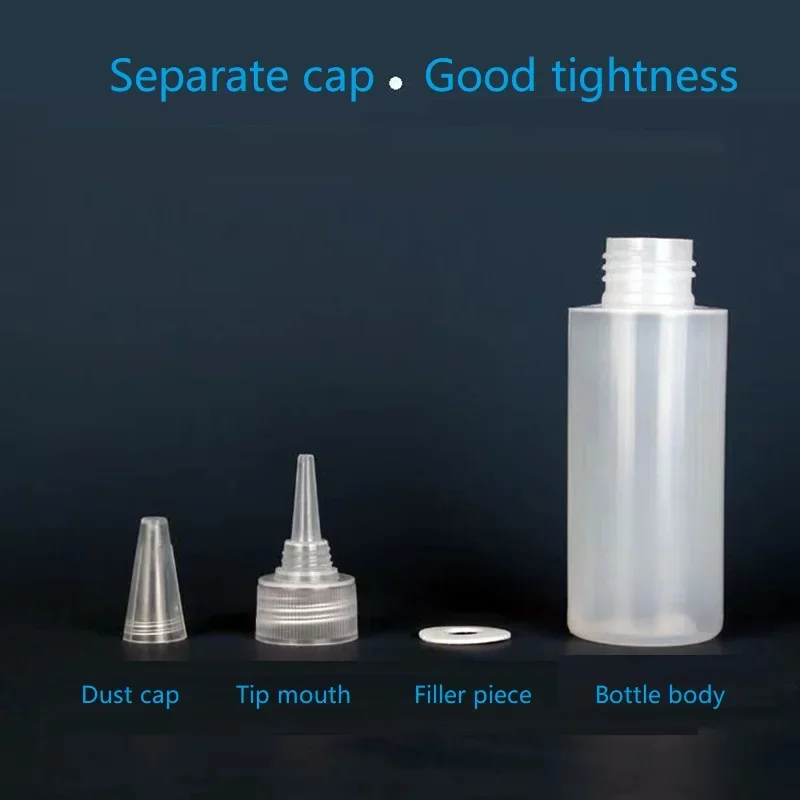 10 Chiếc 30-100Ml Nhựa Rỗng Keo Chai Chất Liệu PE Với Ốc Vít Nắp Bóp Chất Lỏng Thả Chai mực Dầu Sắc Tố Bình Chứa
