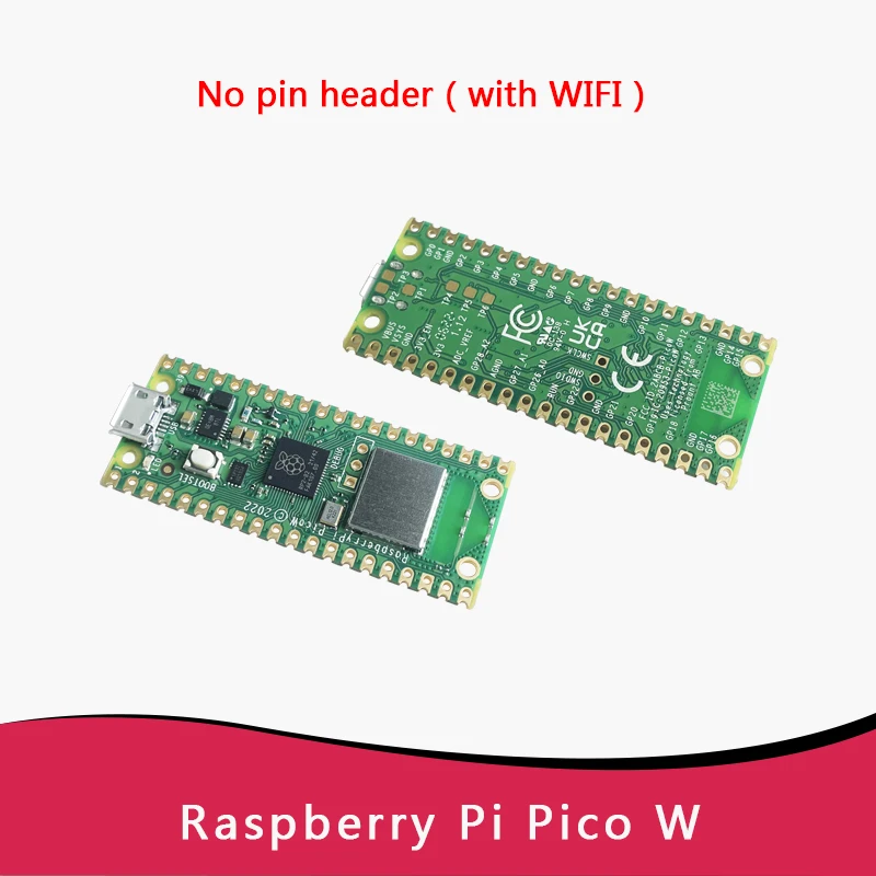 Raspberry Pi Pico W Original con placa de desarrollo WiFi inalámbrica, Pico o Pico H con cabezal de Pin, compatible con MciroPython/C++