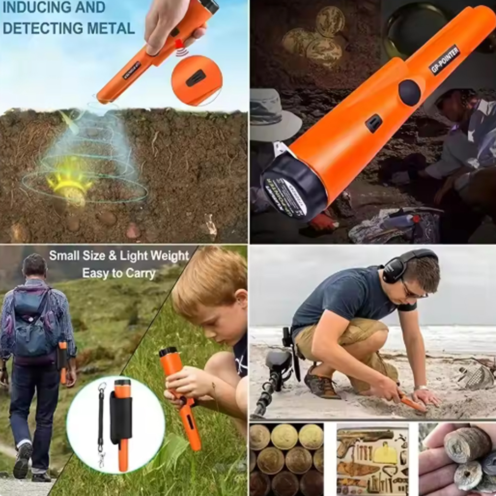 Detector de metais portátil Pro GP-Pointer com pulseira IP66 à prova d'água e LED para caça ao tesouro e exploração ao ar livre