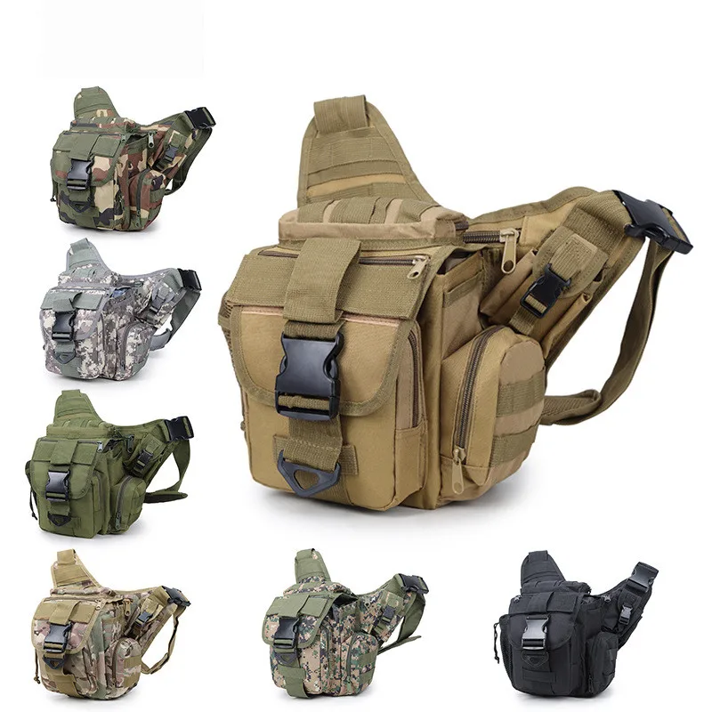 Bolsas de cámara de gran capacidad para deportes al aire libre, riñoneras impermeables de nailon, bolso cruzado de escalada multifunción para hombres, moda