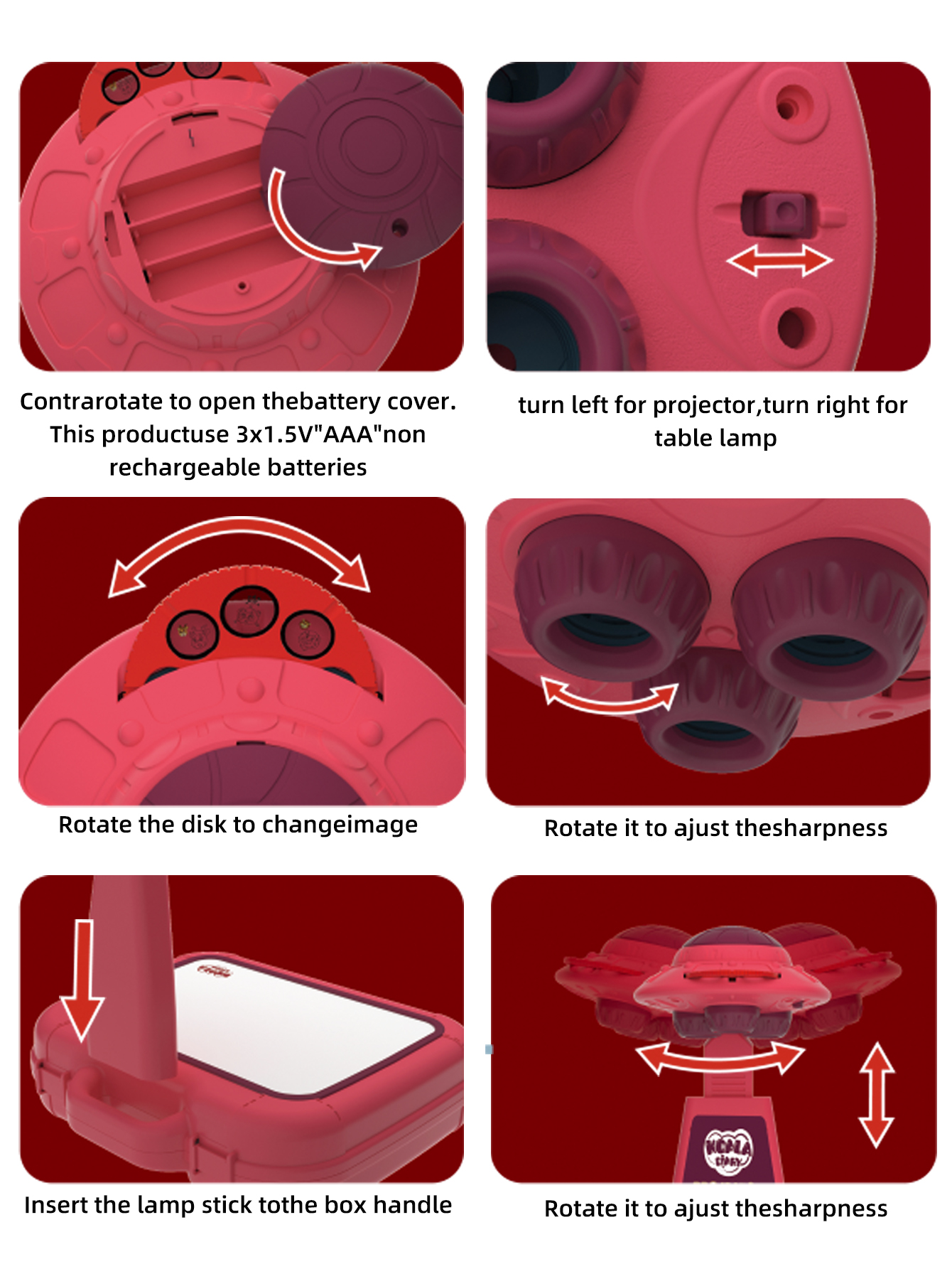 Children's Drawing Projector Art Sketch Projector Drawing includes 6 slides, 48 projected images