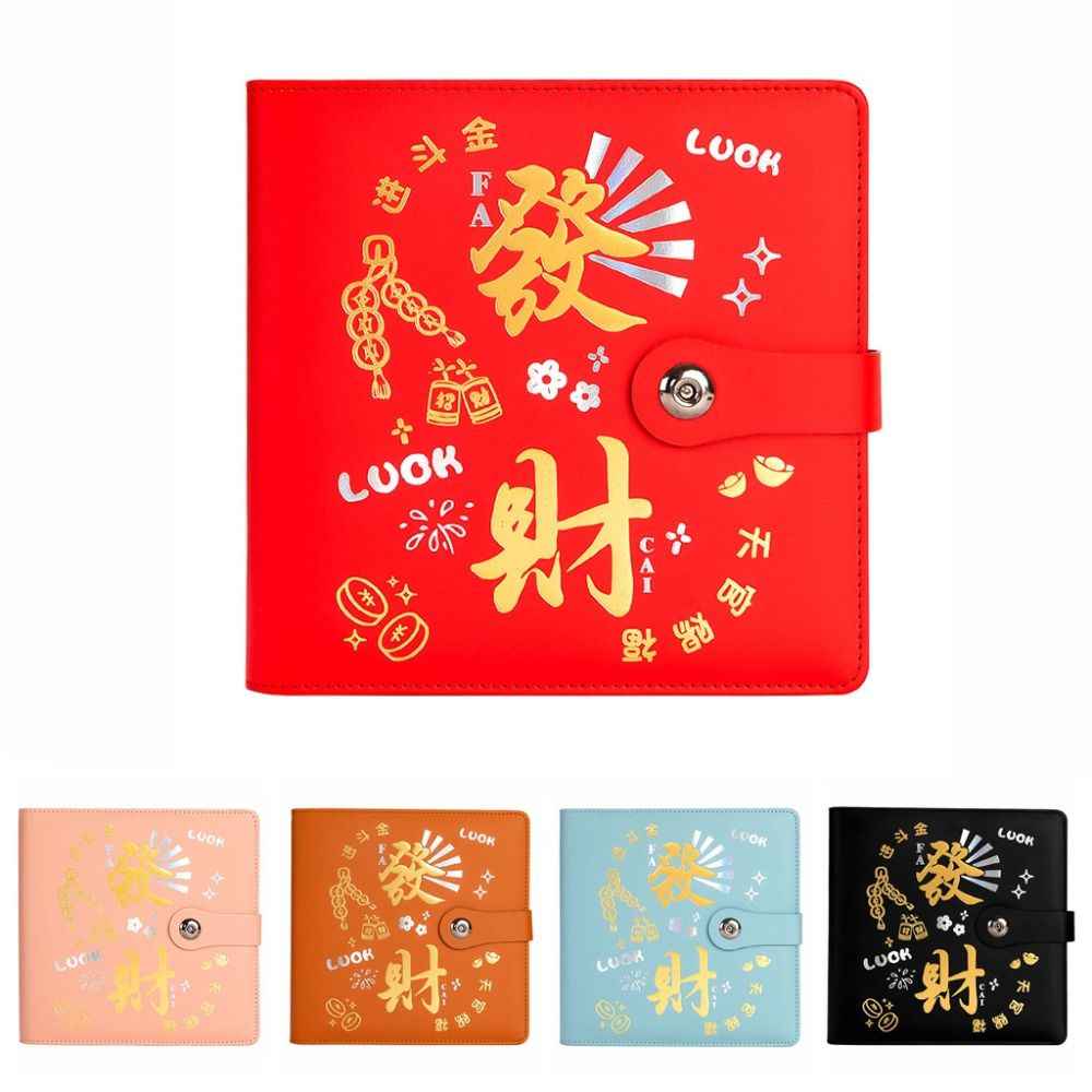 50Sheets Saving Money Binder PU Leather Loose-leaf Colorful Shine Budget Binder Wallet Storage Refillable Account Book