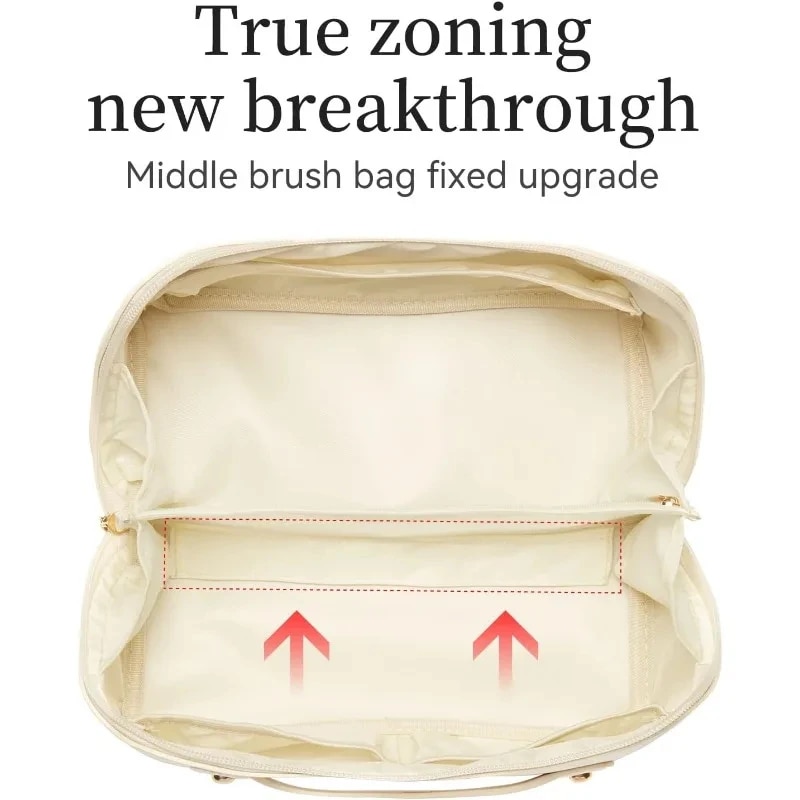 1/2 pezzi kit di archiviazione cosmetici borsa da toilette da viaggio di grande capacità borsa per trucco borsa per cosmetici portatile con senso avanzato