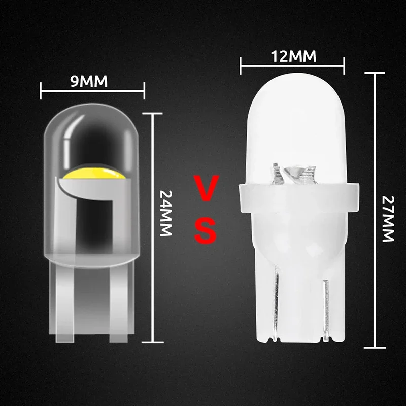 Canbus Vidro COB Reading Dome Lâmpada, Carro Branco Lâmpadas LED, Marcador Wedge, Luz de matrícula, T10, W5W, 6000K, 168, 194, 192, DC 12V