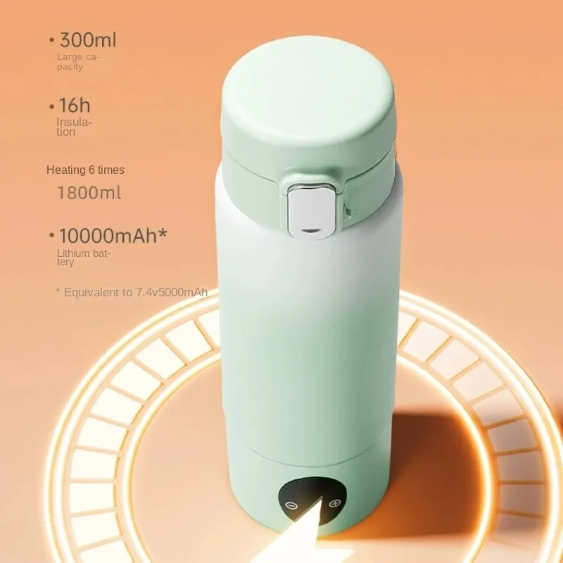 BE70: Calentador de agua portátil para fórmula para bebés, capacidad de 400 ml/350 ml, 37-55 ℃   Control de temperatura, calentador de agua instantáneo inalámbrico,