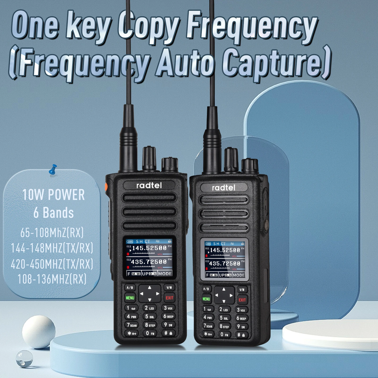 Radtel RT-730 IP67 impermeable 10w banda aérea Walkie Talkie banda completa Amateur Ham 199CH HT USB-C batería NOAA FM AM UHF VHF Satcom