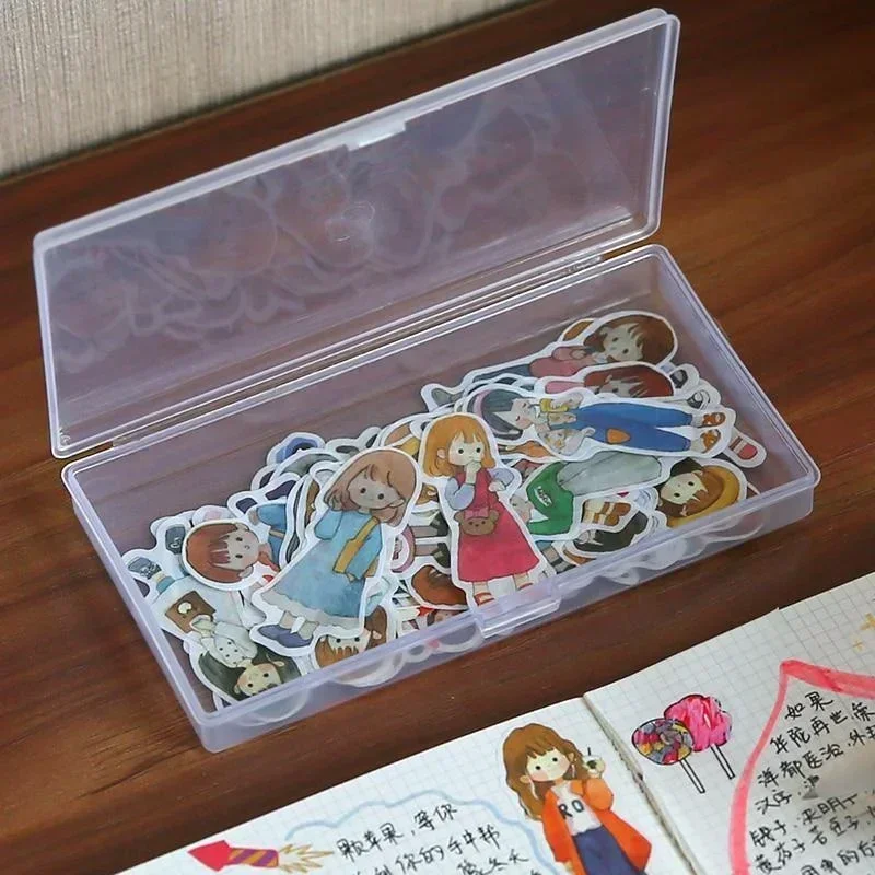 1 pz adesivi porta cancelleria scatola di immagazzinaggio in plastica per ufficio organizzatore conta manuale contenitore portautensili mini scatola trasparente
