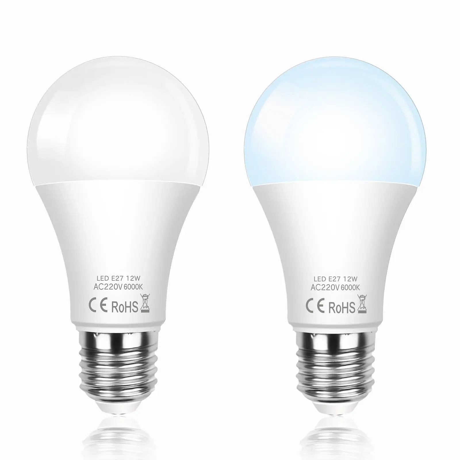 2PCS E27 หลอดไฟ LED 12W เรดาร์เซ็นเซอร์ตรวจจับความเคลื่อนไหวโคมไฟ 220V สีขาวเปิดอัตโนมัติในเวลากลางคืนสำหรับห้องนั่งเล่นบันไดห้องโถงทางเดิน