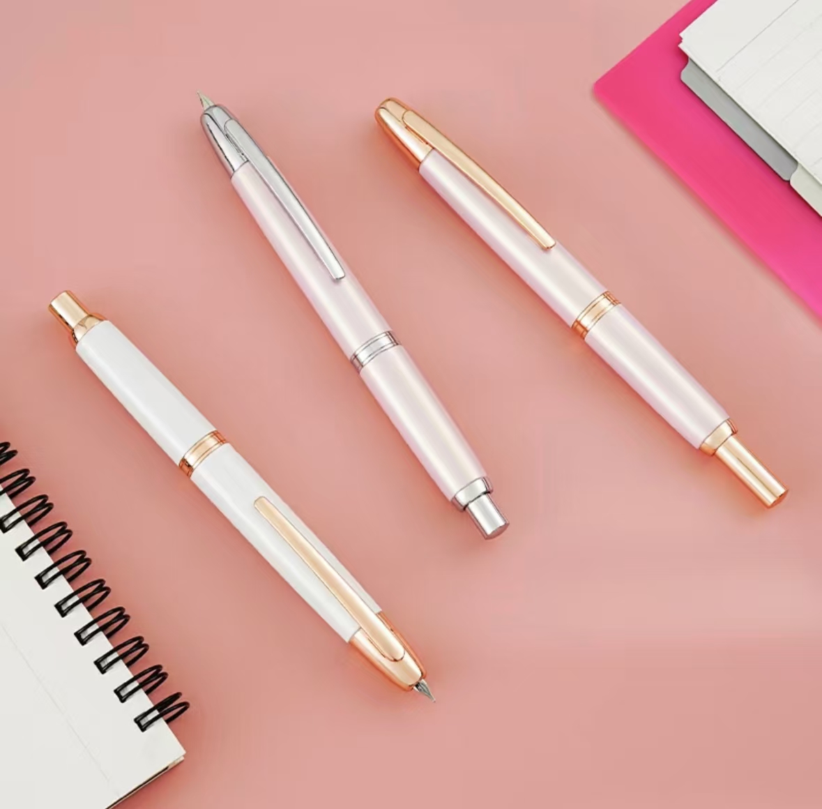 Nuevo JINHAO 10 pluma estilográfica de prensa azul perla de Metal diseño de patrón EF F Nib bolígrafos de tinta para escribir suministros escolares de oficina bolígrafos de regalo
