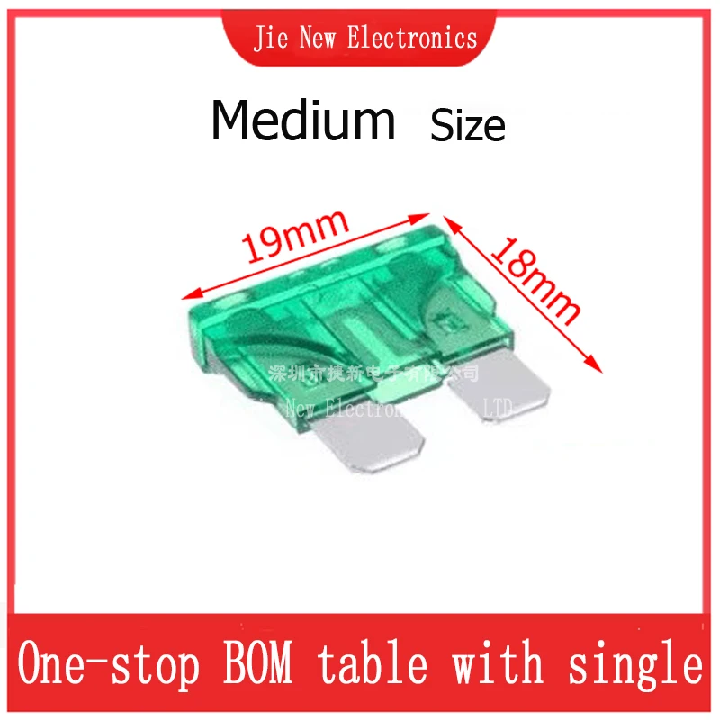 20pcs Automobile Safety Pipe Xenon Lamp Fuse Safety Pipe 1A 5A 7.5A 10A 15A 20A 25A 30A 40A 45A 50A Car Fuse 19*19mm Auto Insert