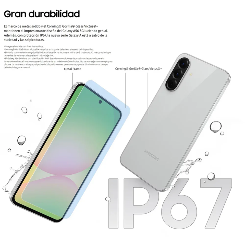 Smartphone Samsung Galaxy A56 5G Octa-Core 6,7 pollici 120 Hz 50 MP Fotocamera IP67