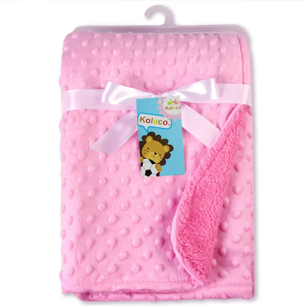 Cobertor do bebê & swaddling recém-nascido térmico macio velo cobertor inverno sólido conjunto de cama colcha algodão infantil swaddle envoltório