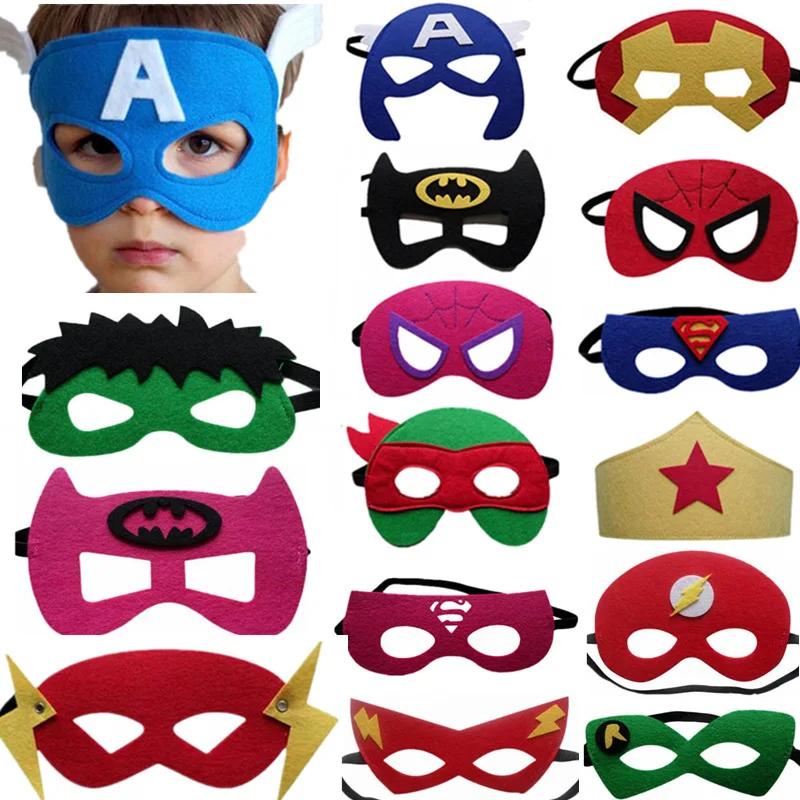Disney, Месники, Marvel Heroes, Человек-Паук, Бэтмен, Халк Фетровая маска для косплея, Хэллоуин, товары для вечеринок, детские подарки на день рождения