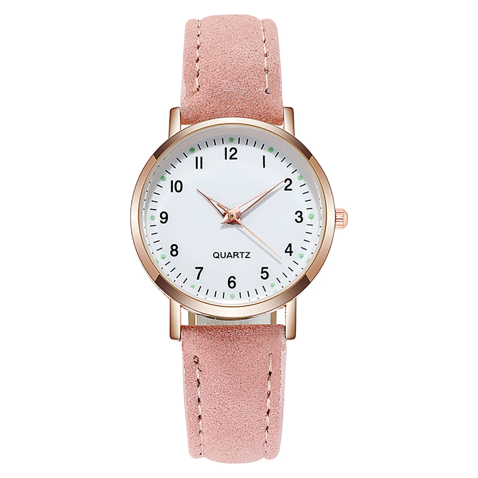 Reloj informal de cuero para mujer, pulsera de cristal de cuarzo analógico de lujo, 2023