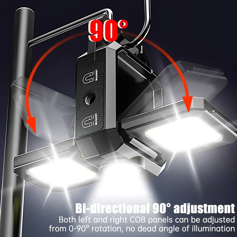 Mini-Taschenlampe, Schlüsselanhänger-Licht, COB-Arbeitsleuchte, wiederaufladbare USB-Lampe mit 90er °   Faltbare Seitenlichter, superhelle tragbare Laternen