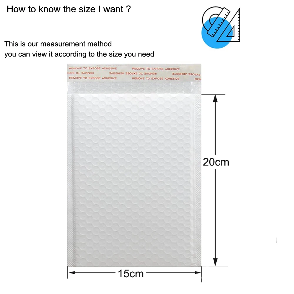 100Pcs สีขาวสีดำ Self Seal การจัดส่งเบาะซอง Poly Bubble Mailers ถุงบรรจุภัณฑ์ซองจดหมายฟอง