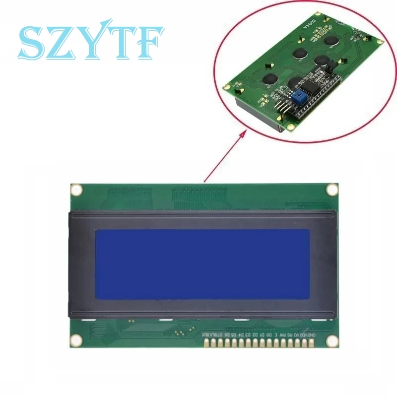 LCD2004 + I2C 2004 20x4 2004A niebieski/zielony ekran znak LCD/w IIC/I2C moduł adaptera interfejsu szeregowego dla arduino