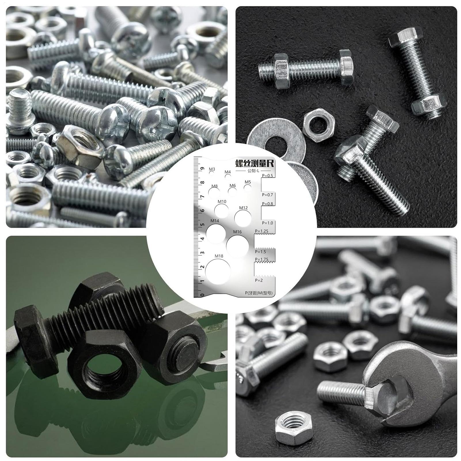 Screw Thread Pitch Gauge Ruler Measuring Tool Bolt Nut Metric Machining Threads Screw Cutting Gauge Angle Model Measuring