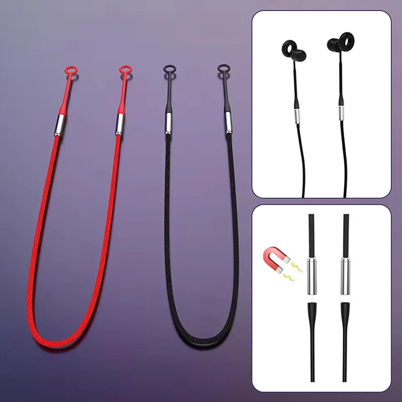 Cordino per tappi per le orecchie Cordino di sicurezza magnetico resistente ai rimorchiori Supporto per tappi per le orecchie Cordino in silicone flessibile adatto per tappi per le orecchie staccabili