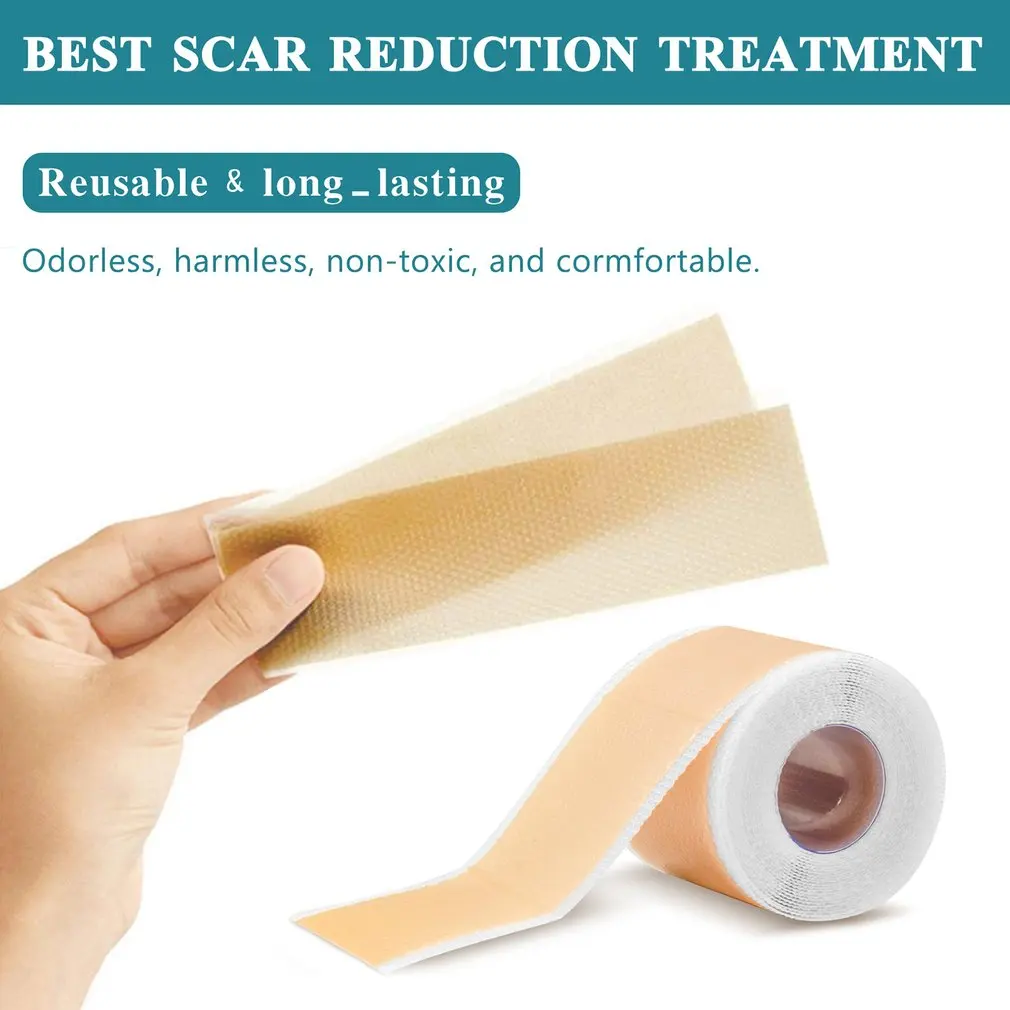 Hojas de silicona para cicatrices de 4cm x 150cm, 1 rollo de cinta autoadhesiva para cubrir cicatrices, cuidado de la piel, impermeable y transpirable