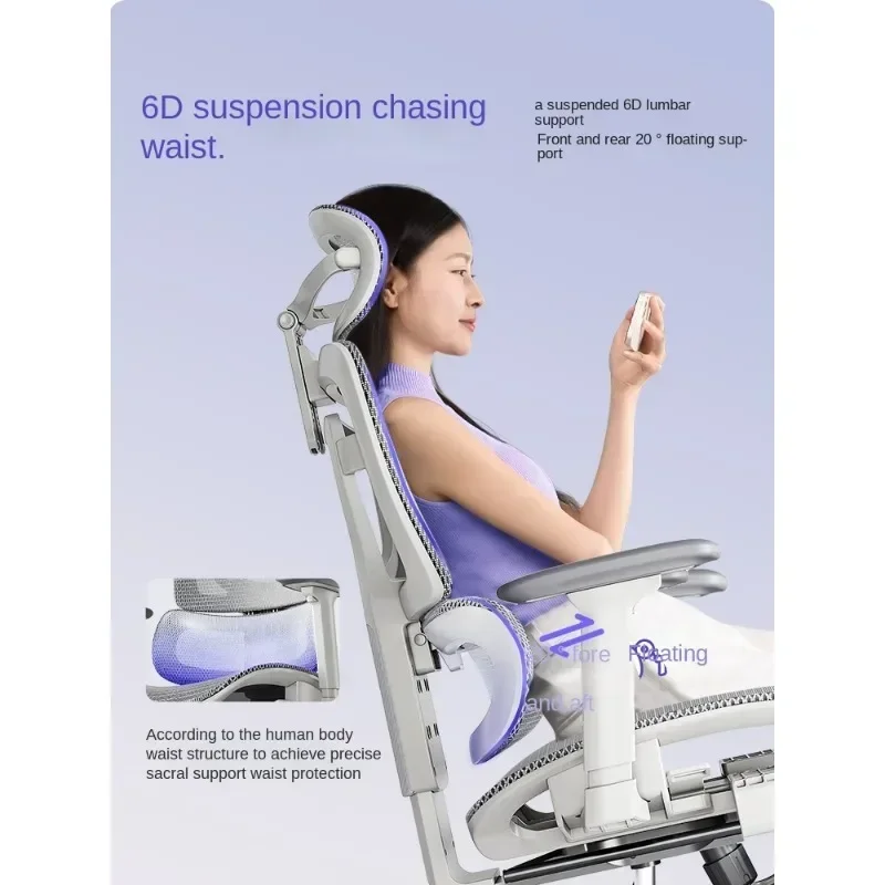 Comfortable Ergonomic Office Chair with Adjustable Height and Lumbar Support for Long Sitting Hours and Gaming