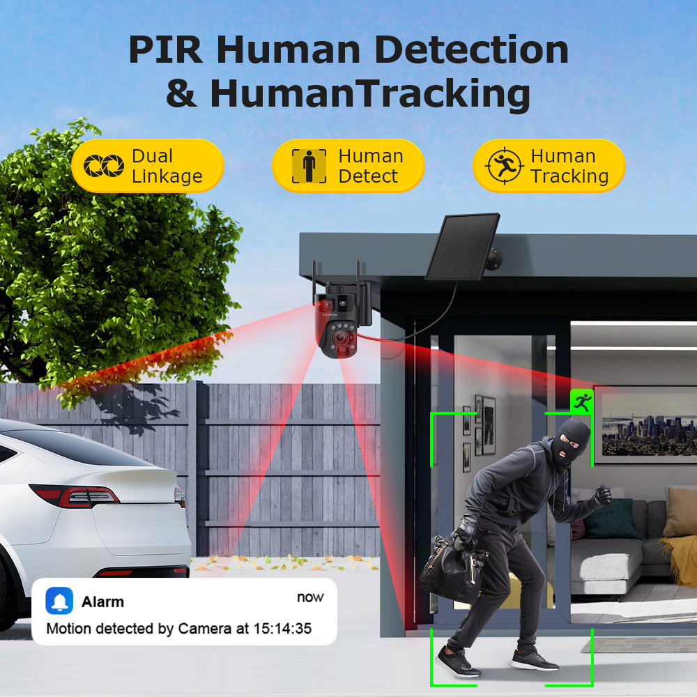 SHIWOJIA 6K 12MP 4G SIM Solar Battery Security Camera 60X ZOOM 360° View Outdoor WIFI PTZ IP Camera PIR Human Tracking UBOX APP