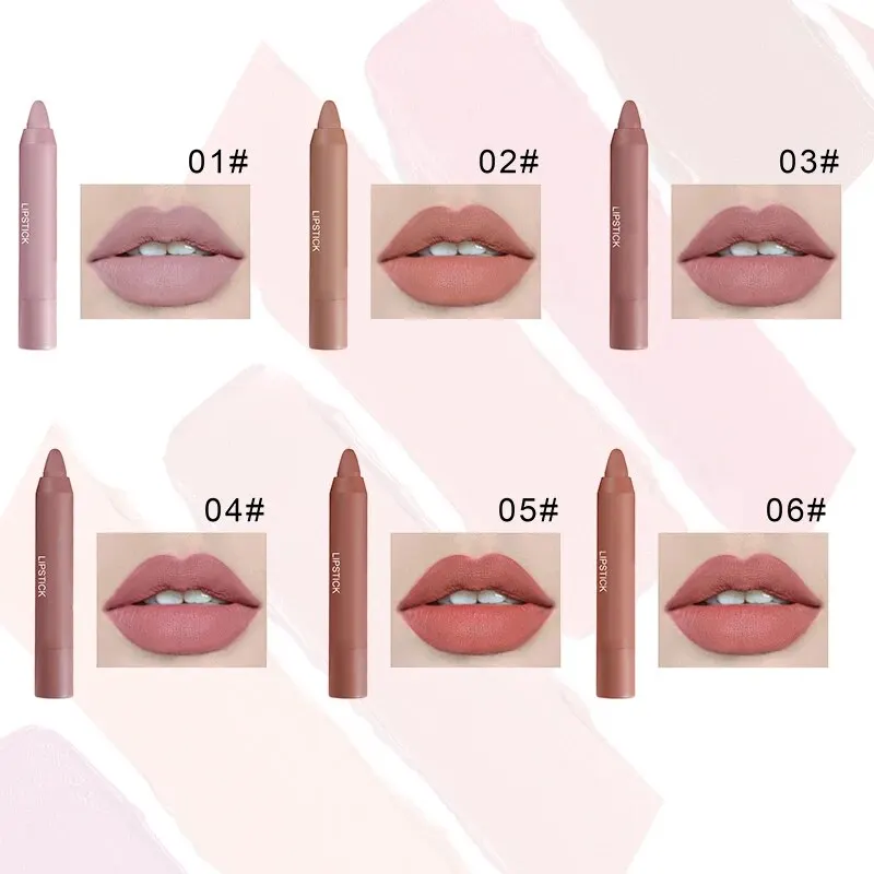ปากกาลิปสติกกำมะหยี่ Subgloss ปากกาสีถั่วชานมสีลิปบาล์มสีไม่ซีดหมุนปากกาลิปสติก
