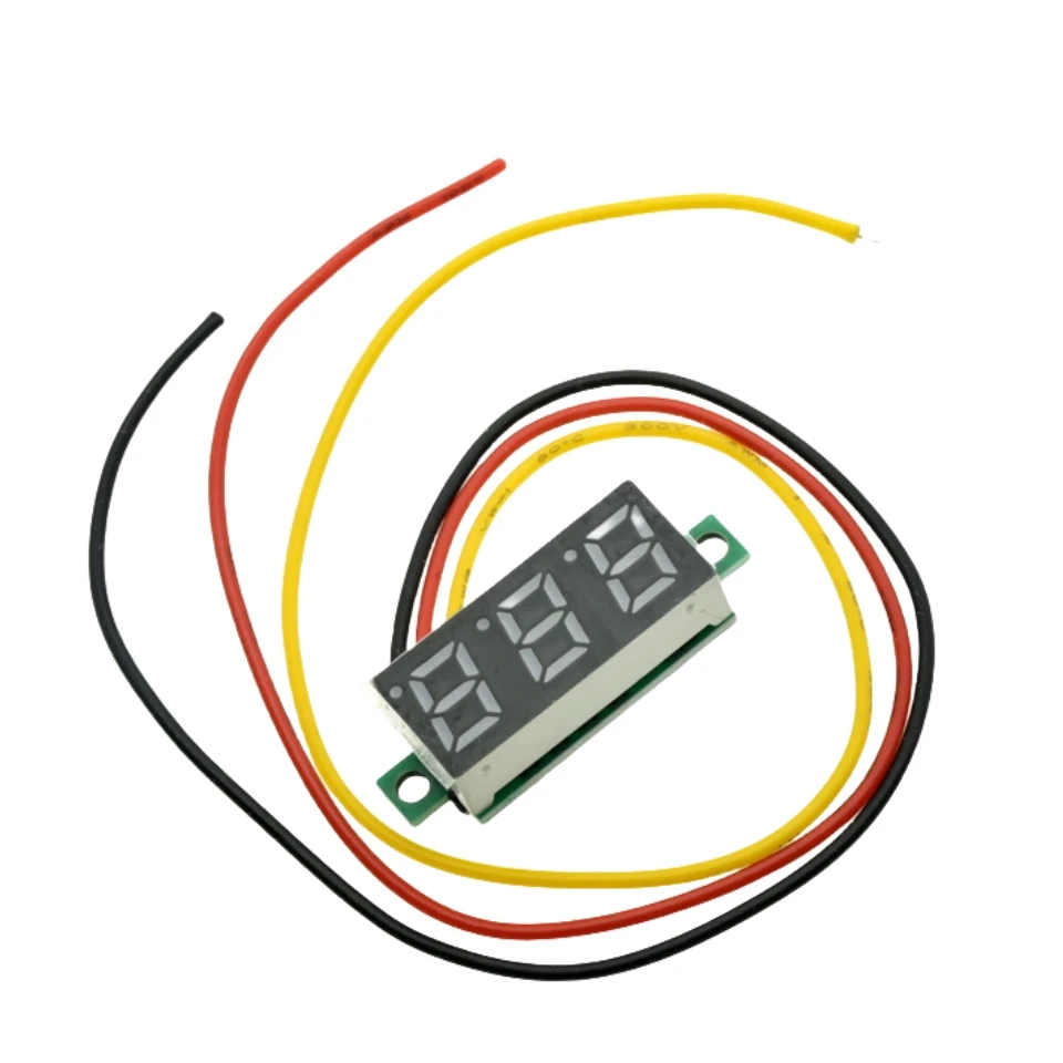 4pcs 디지털 미니 디지털 전압계 0.28 인치 3 라인 0-100V 디지털 전압계 게이지 테스터 LED 디스플레이 패널 전압계