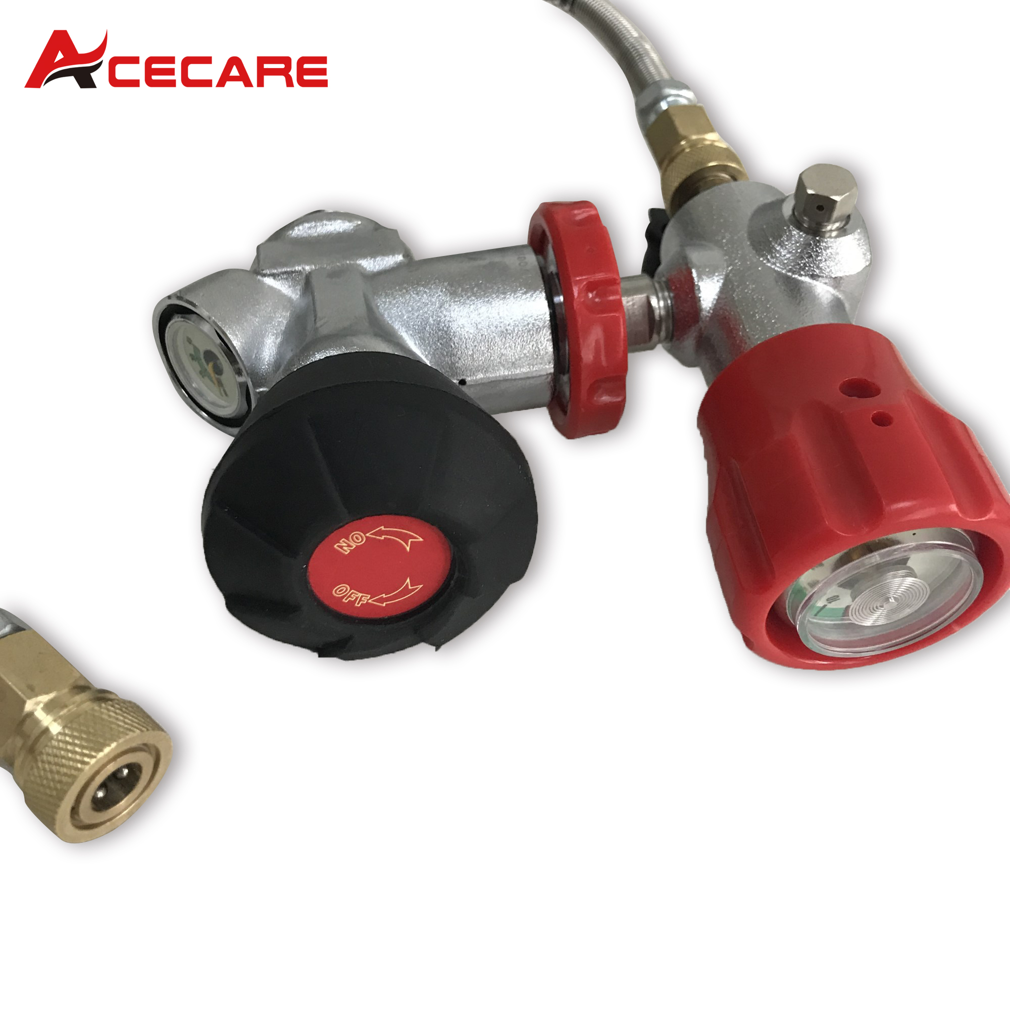 ACECARE 30MPA Regolatore adattatore per immersione con manometro Stazione di archiviazione della valvola del serbatoio per bombole di gas