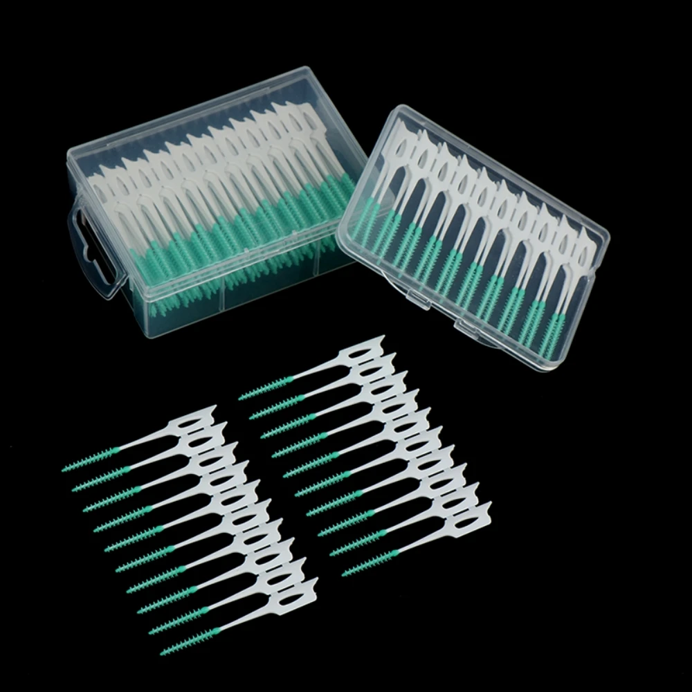40/120/150/200 PCS Spazzola interdentale in silicone Spazzola per la pulizia dei denti tra i denti Spazzolino morbido Hilo Dental Brace Stuzzicadenti