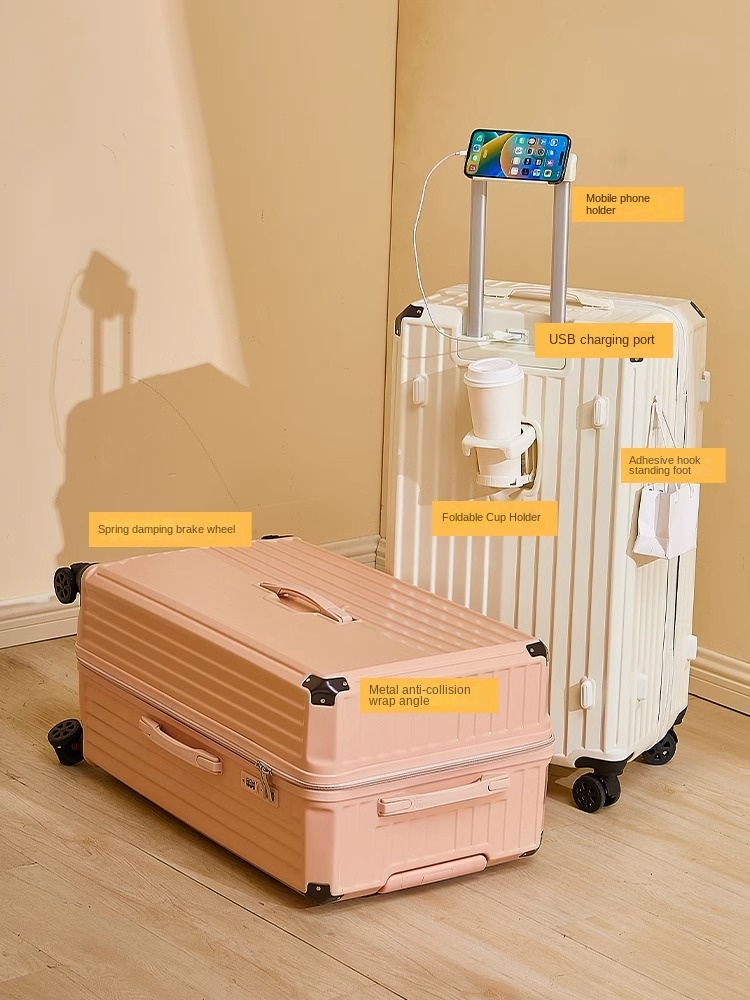 Caso de carrinho de cinco rodas 26/28/30/34/36/38/40/50 polegadas bagagem de grande capacidade mudo mala de combinação de roda universal